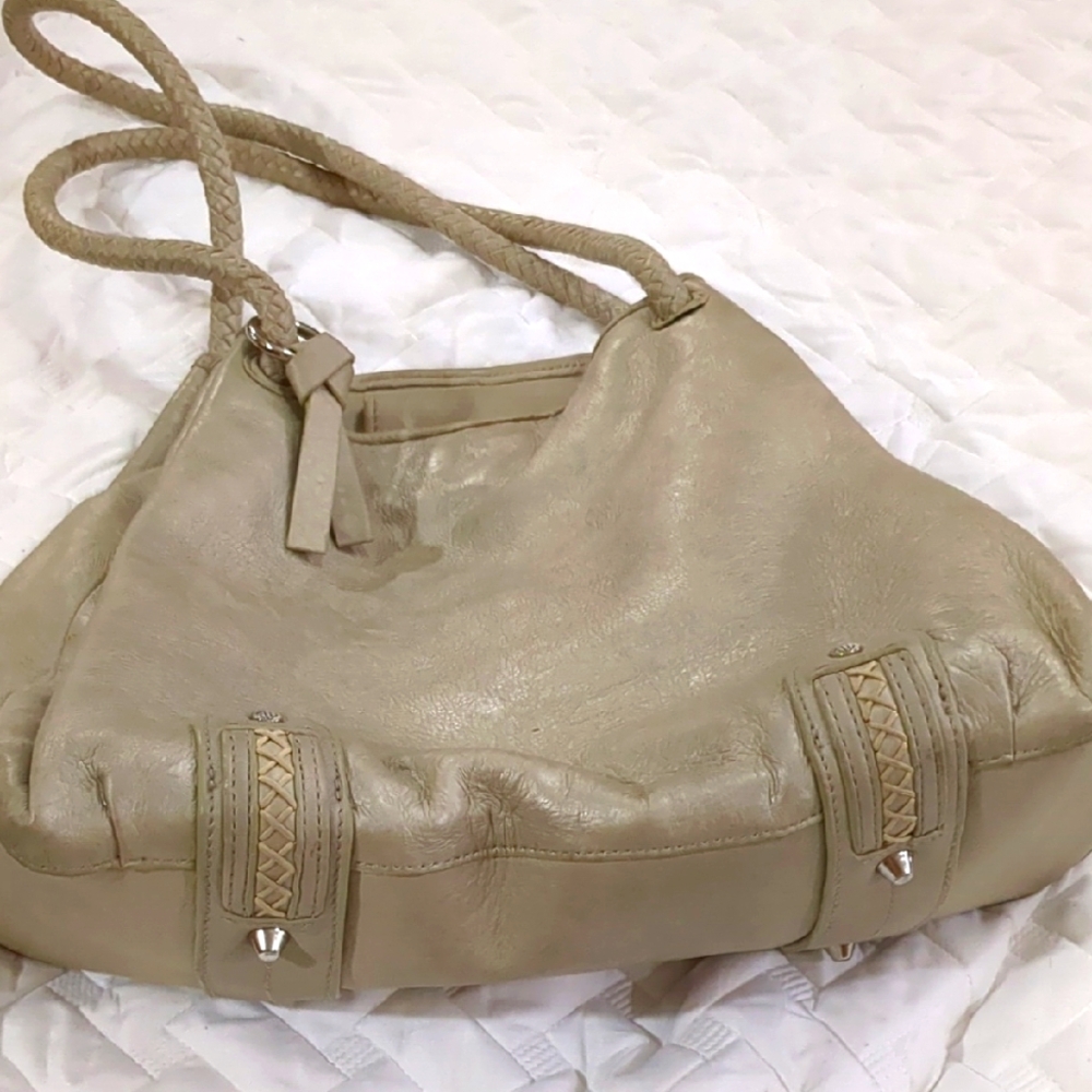 Elegant Cream Leather Tote Bag Eileen West